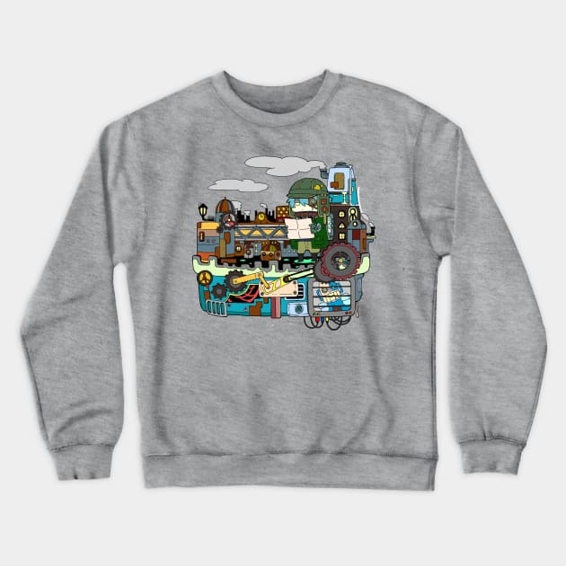 Steam punk boat Crewneck Sweatshirt by Courteney Valentine